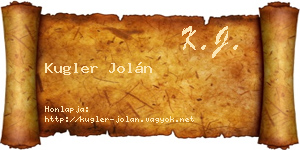 Kugler Jolán névjegykártya