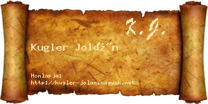 Kugler Jolán névjegykártya
