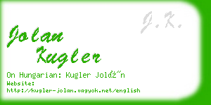 jolan kugler business card